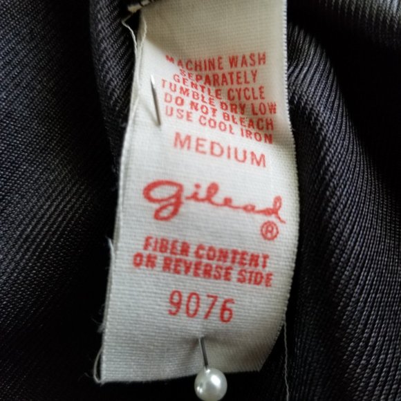 EUC Vintage Gilead Black Satin and Lace Night Gown - Picture 8 of 8